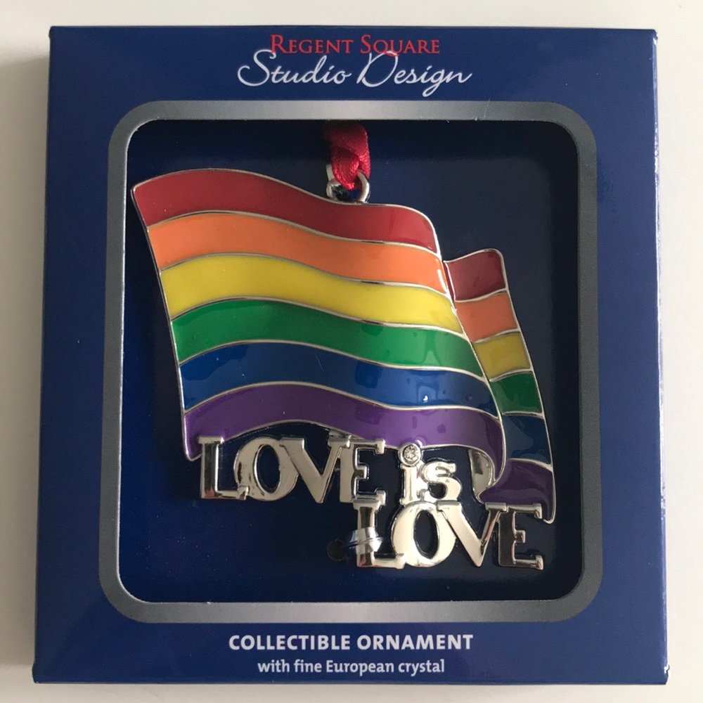 Love Is Love Pride Flag Christmas Ornament